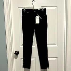 Zara black power stretch denim zip ankle